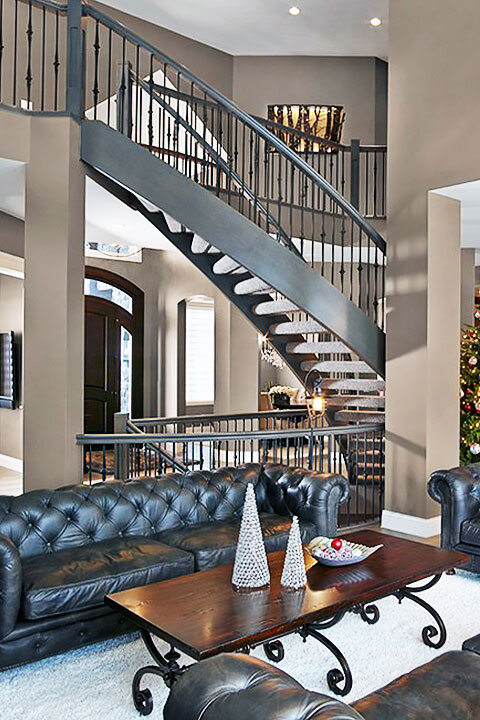 Luxury Home with Curved Staircase & Open To Below