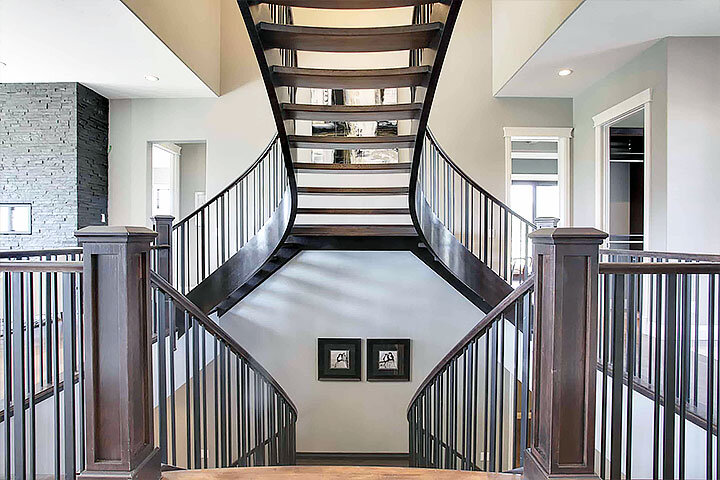 Custom Split Open Rise Stairs | Y-Shape Staircase