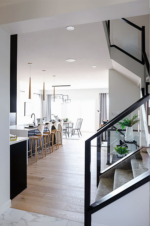 Modern Home Stairs & Railing | Glass Panels