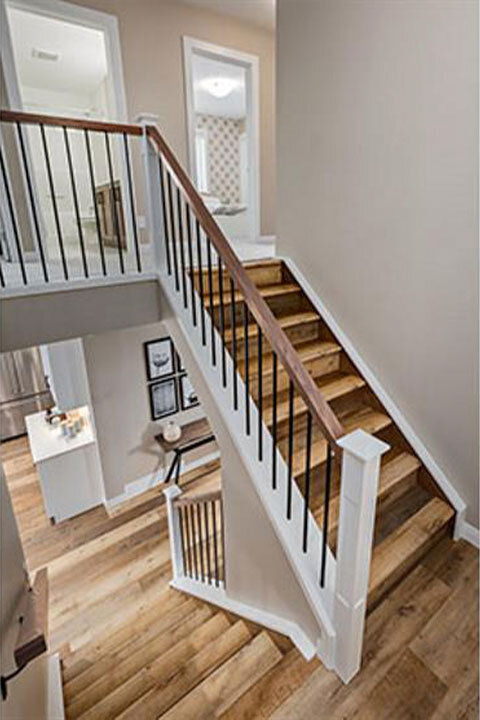 Rustic Stairs | Metal Spindles & Wooden Treads
