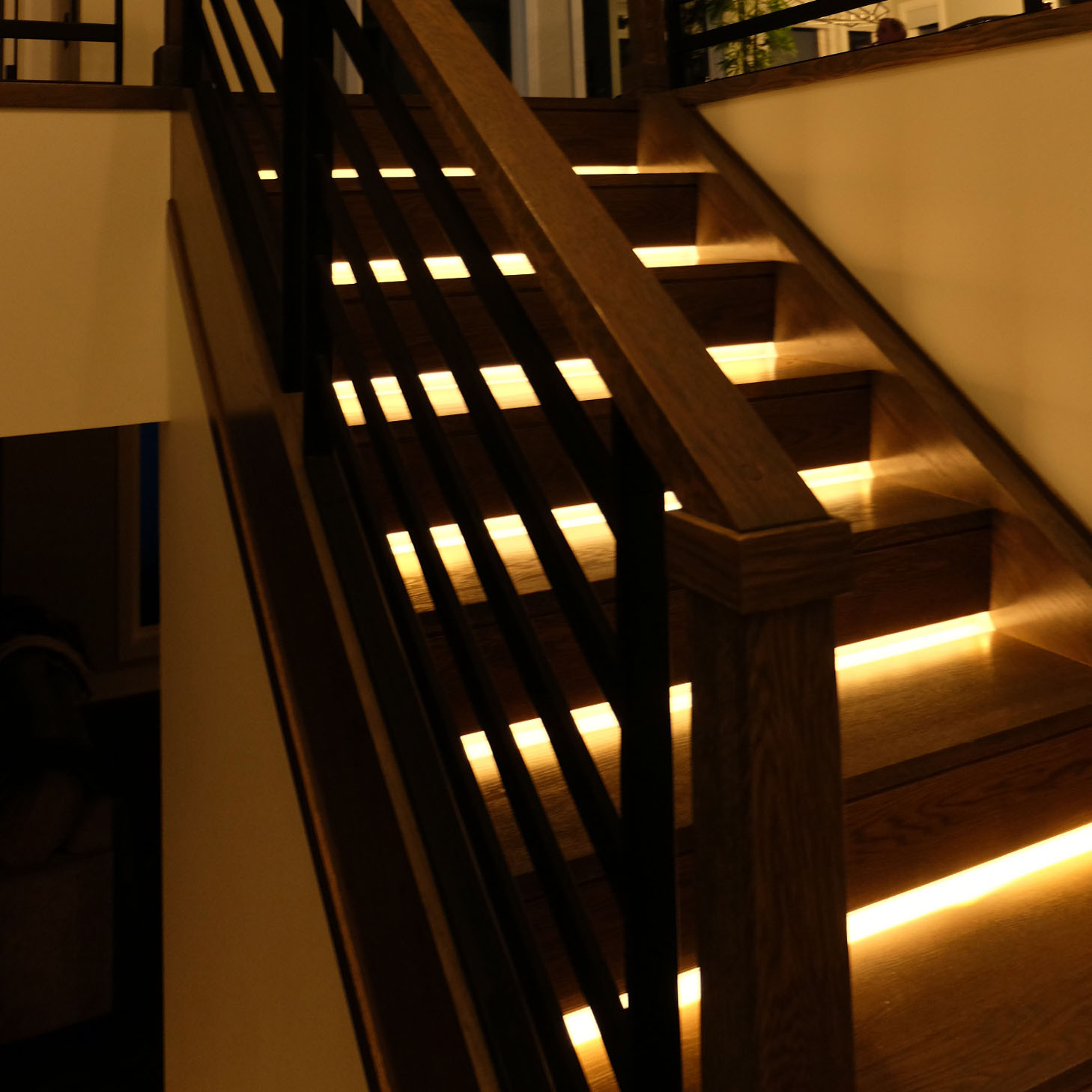 In-Stair Lighting with Horizontal Railing